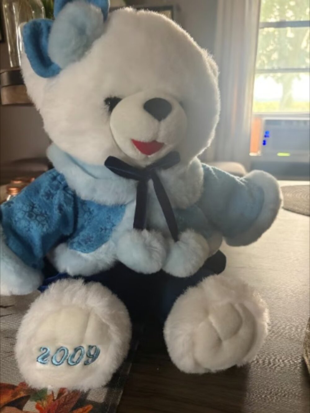 Dandee snowflake teddy bear plush stuffed animal 2009 blue girl holiday